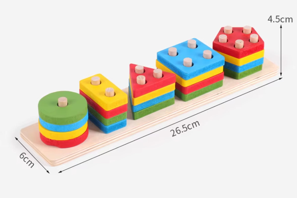 Montessori Early Education Geometric Shape Puzzle for Children'S Intelligence and Enlightenment Wooden Toys