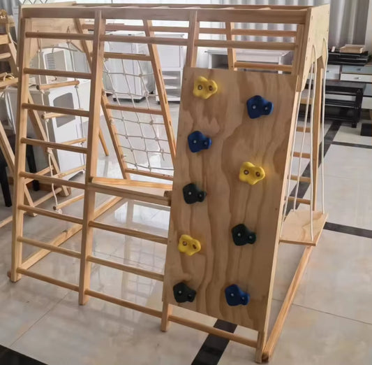 8 in 1 Wood Gym Children Kid Montessori Climbing Frame Kindergarten Indoor Toys Educational Wooden Climbing Play Set