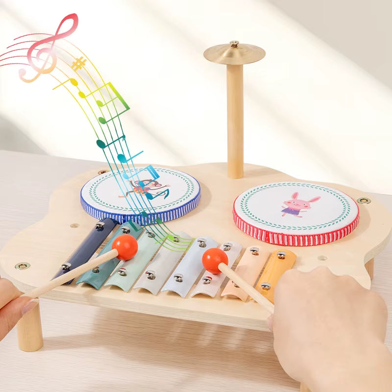 Wooden Montessori Early Education Multi-Functional Music Table Kidsren'S Educational Musical Instrument Music Table