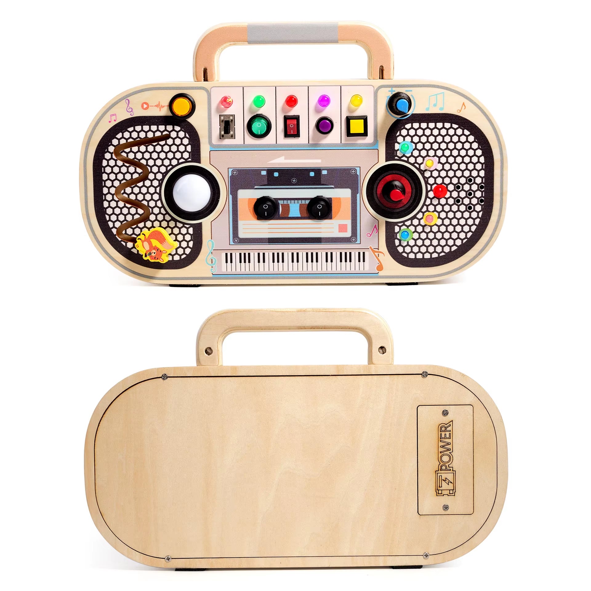 Children'S Wooden Puzzle Switch Circuit Recorder Busy Board Enlightenment Hands-On Cognition Led Light Toy