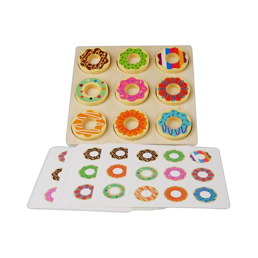Wooden Children'S Donuts Paired with Color Puzzle Toys