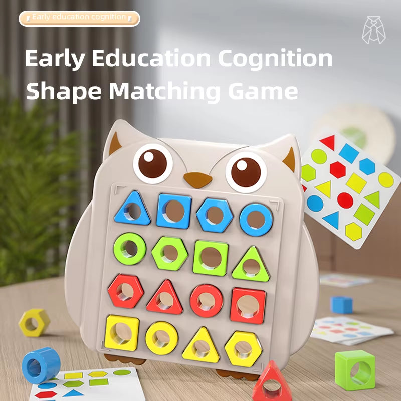 Montessori Puzzle Learning Education Owl Shape Matching Game Educational Sensory Color Cognition Parent-Child Interactive Toys