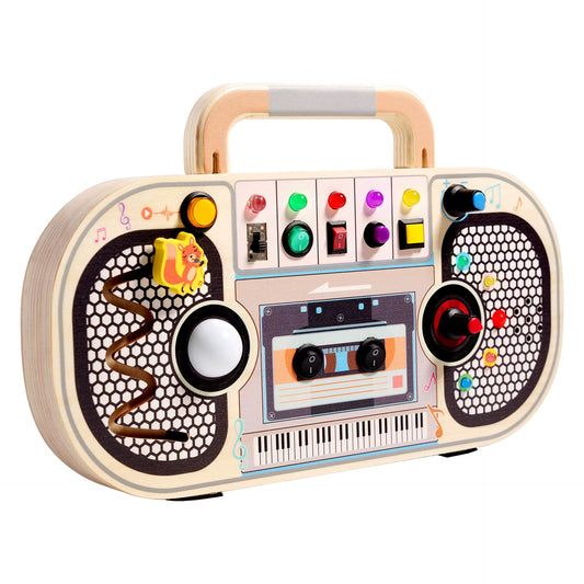 Children'S Wooden Puzzle Switch Circuit Recorder Busy Board Enlightenment Hands-On Cognition Led Light Toy