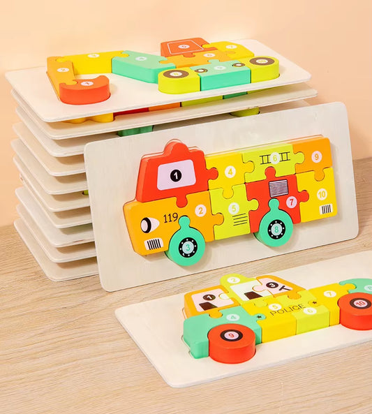 Custom Kids Toys Funny Wooden 3D Puzzle Game Montessori Educational Jigsaw Puzzles for Children Learning Girls