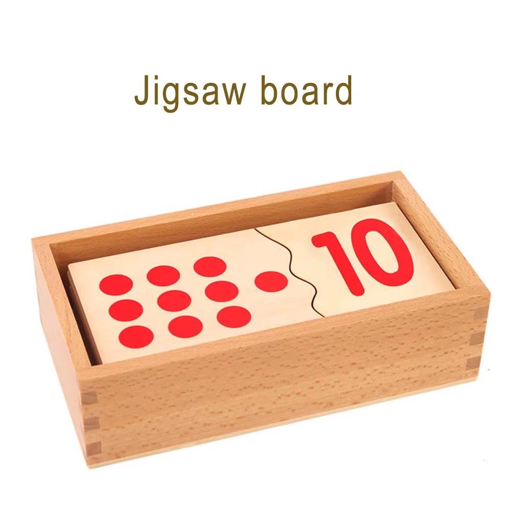 Montessori Early Learning Toys Montessori Math Teaching Tools Wooden Number Puzzle Board with Chips Educational Toys for Kids