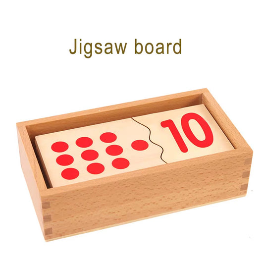Montessori Early Learning Toys Montessori Math Teaching Tools Wooden Number Puzzle Board with Chips Educational Toys for Kids
