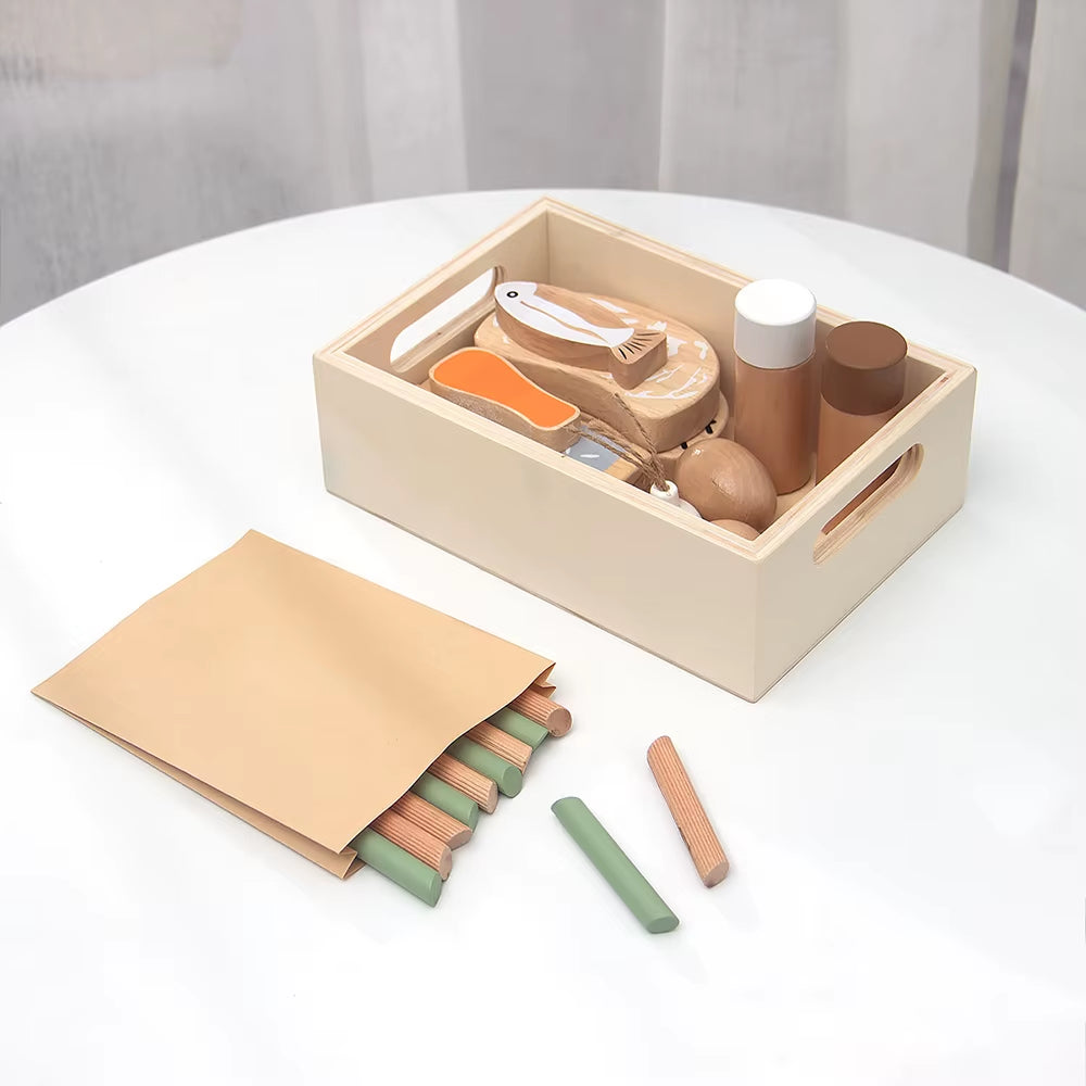 Children'S Kitchen Toy Set Wooden Simulation Small Kitchen Cooking Toy Birthday Gift Classic Wooden Play Kitchen Montessori
