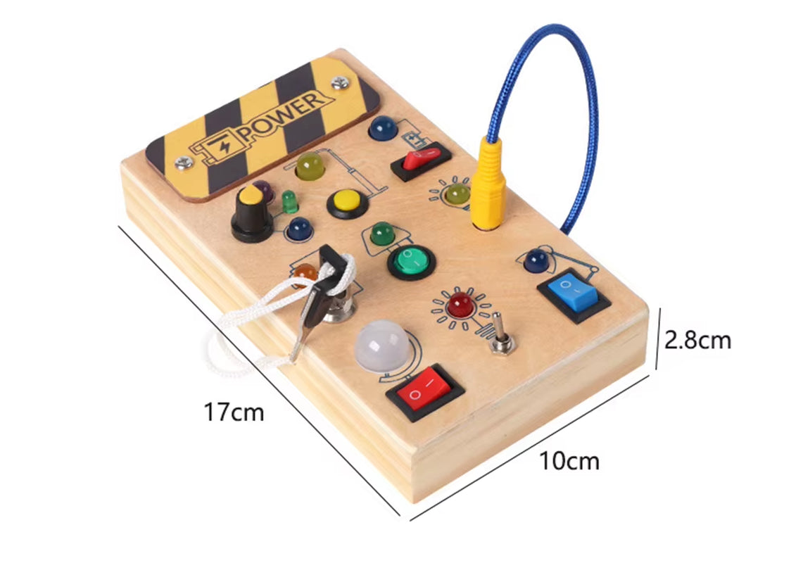 Wooden Children Montessori Sensory Board Toy Educational Toy Hand-Eye Coordination Sensory Toy Light Board