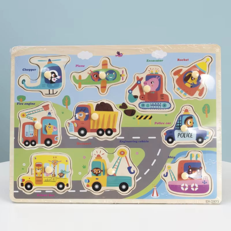 Montessori Baby Educational Toys for Children Baby Game Puzzle Board Jigsaw Child Puzzle Wooden Puzzles for Kids 2 3 Year