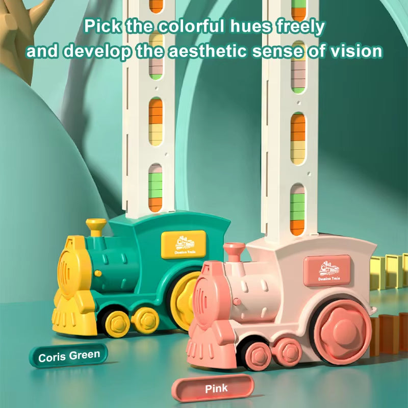 Domino Tokens Mexicain Kids Toys Electric Little Train Domino Building Block Toy Kids STEM Building Montessori Toys