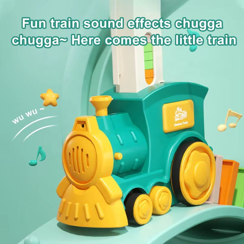 Domino Tokens Mexicain Kids Toys Electric Little Train Domino Building Block Toy Kids STEM Building Montessori Toys