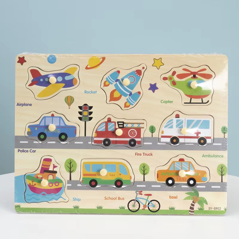 Montessori Baby Educational Toys for Children Baby Game Puzzle Board Jigsaw Child Puzzle Wooden Puzzles for Kids 2 3 Year